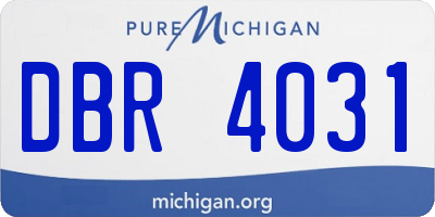 MI license plate DBR4031