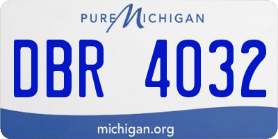 MI license plate DBR4032