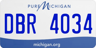 MI license plate DBR4034