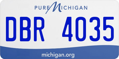 MI license plate DBR4035
