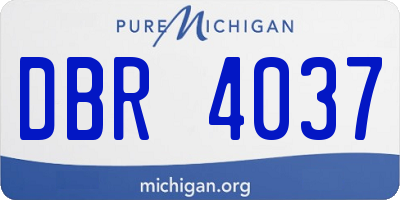MI license plate DBR4037