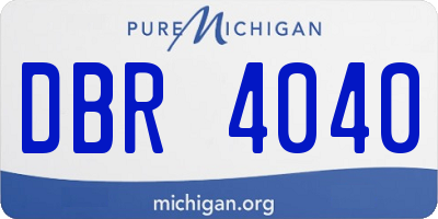 MI license plate DBR4040