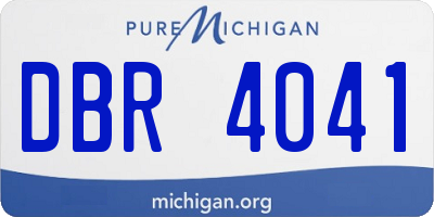 MI license plate DBR4041