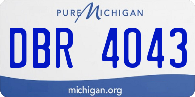 MI license plate DBR4043