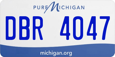 MI license plate DBR4047