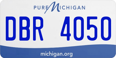 MI license plate DBR4050