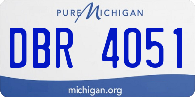 MI license plate DBR4051