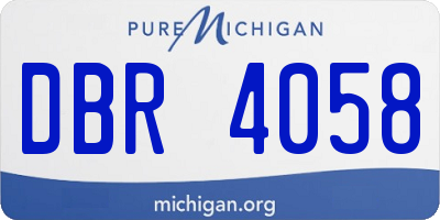 MI license plate DBR4058