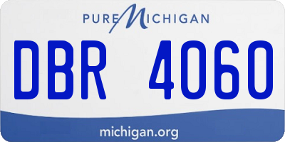 MI license plate DBR4060