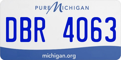 MI license plate DBR4063