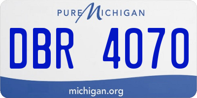 MI license plate DBR4070