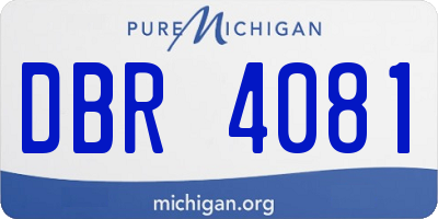 MI license plate DBR4081