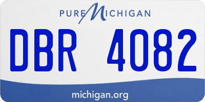 MI license plate DBR4082