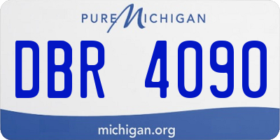 MI license plate DBR4090