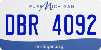 MI license plate DBR4092