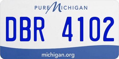 MI license plate DBR4102