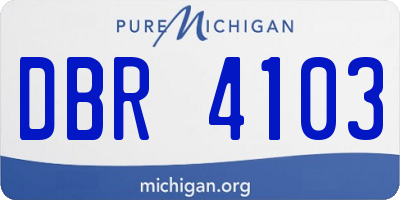 MI license plate DBR4103