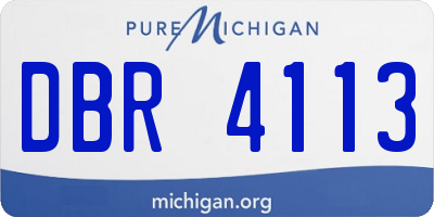 MI license plate DBR4113