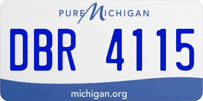 MI license plate DBR4115
