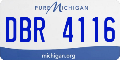 MI license plate DBR4116