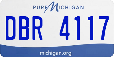 MI license plate DBR4117
