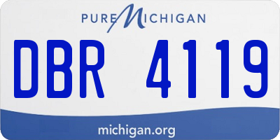 MI license plate DBR4119