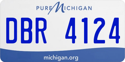 MI license plate DBR4124