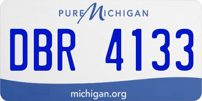 MI license plate DBR4133