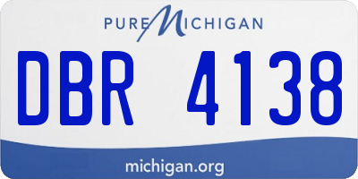 MI license plate DBR4138