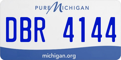 MI license plate DBR4144