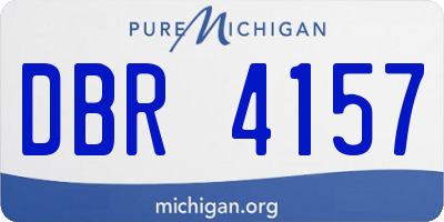 MI license plate DBR4157