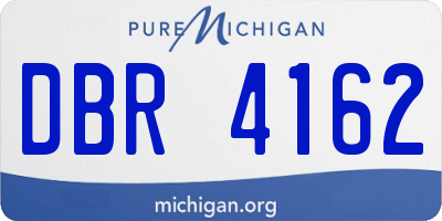 MI license plate DBR4162