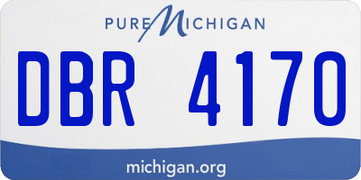 MI license plate DBR4170