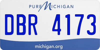 MI license plate DBR4173