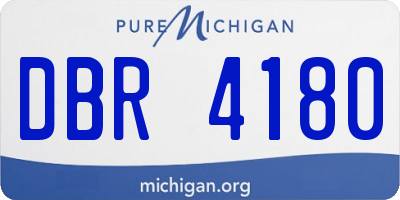 MI license plate DBR4180