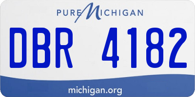 MI license plate DBR4182