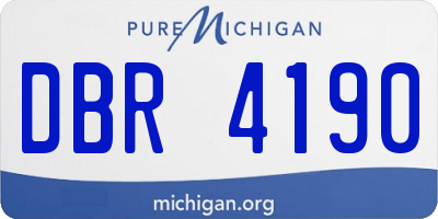 MI license plate DBR4190