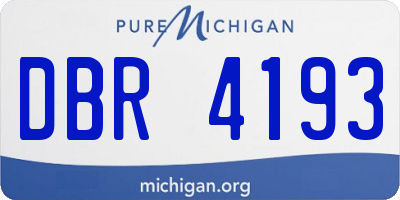 MI license plate DBR4193