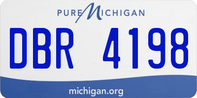 MI license plate DBR4198