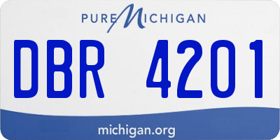 MI license plate DBR4201