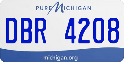 MI license plate DBR4208