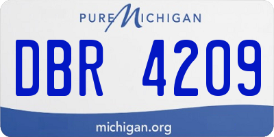 MI license plate DBR4209