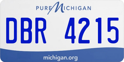 MI license plate DBR4215