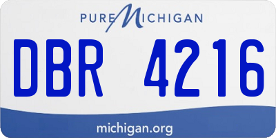 MI license plate DBR4216