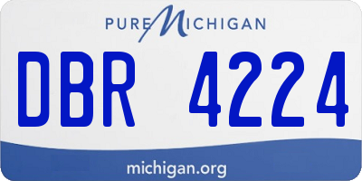 MI license plate DBR4224