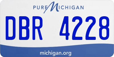 MI license plate DBR4228