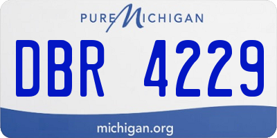 MI license plate DBR4229