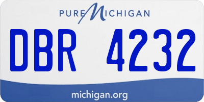 MI license plate DBR4232