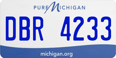 MI license plate DBR4233