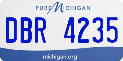 MI license plate DBR4235